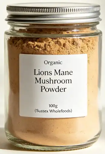 Organic Lions Mane Mushroom Powder 100g (Sussex Wholefoods) | Healthy  Supplies