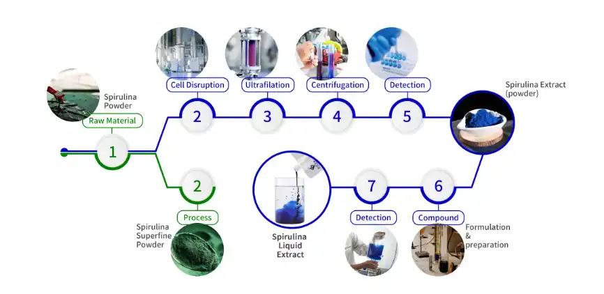 Top Organic Blue Quality Spirulina Liquid Extract & Concentrate & Powder |Binmei Top Organic Blue Quality Spirulina Liquid Extract & Concentrate & Powder |Binmei
