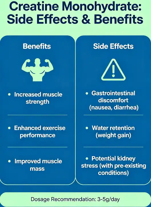 Creatine Supplement - Monohydrate Side Effects & Benefits Creatine Supplement - Monohydrate Side Effects & Benefits