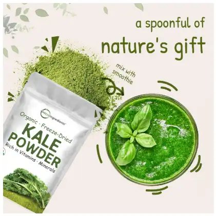 Sustainably US Grown, Organic Kale Powder, 2 Pounds | Fresh Freeze Dried Source | Nutrient-Dense Greens Superfood | Kale Tea and Green Drink Mix | Sustainably US Grown, Organic Kale Powder, 2 Pounds | Fresh Freeze Dried Source | Nutrient-Dense Greens Superfood | Kale Tea and Green Drink Mix |