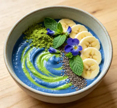 Matcha Blue Pea Flower Smoothie Bowl | Pique Blog Matcha Blue Pea Flower Smoothie Bowl | Pique Blog