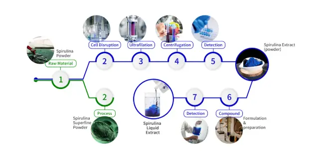Top Organic Blue Quality Spirulina Liquid Extract & Concentrate & Powder ｜Binmei