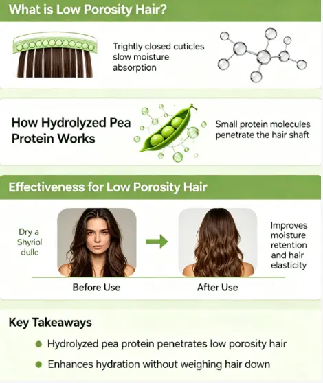 Hydrolyzed Pea Protein for Low Porosity Hair: Effective? -ETprotein
