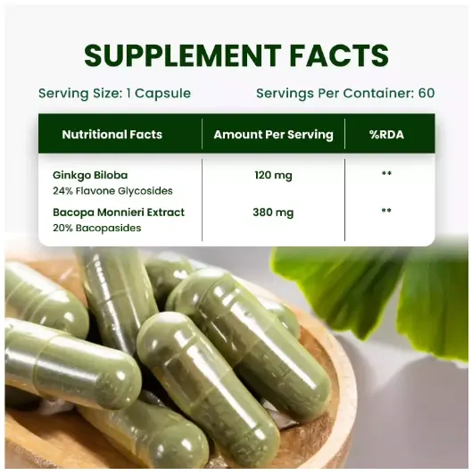 Buy HEALTH VEDA ORGANICS GINKGO BILOBA SUPPLEMENTS, 60 VEG CAPSULES Online  & Get Upto 60% OFF at PharmEasy