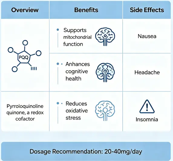 PQQ Supplements: Overview, Benefits, and Side Effects PQQ Supplements: Overview, Benefits, and Side Effects