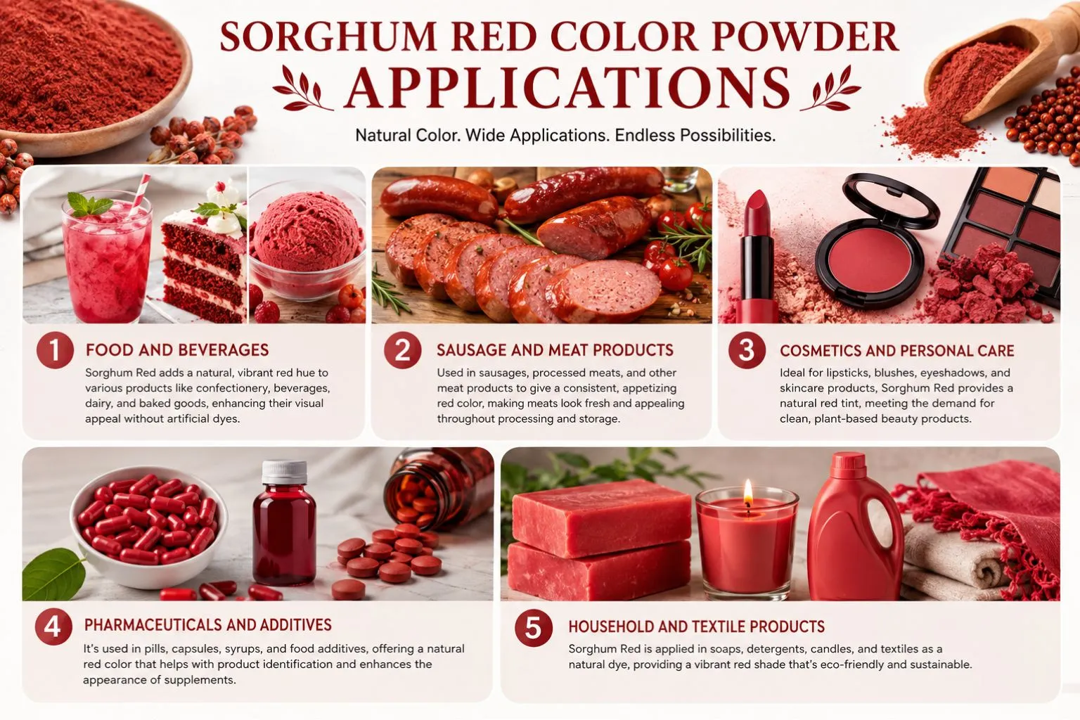 Sorghum Red Color Powder Applications Sorghum Red Color Powder Applications
